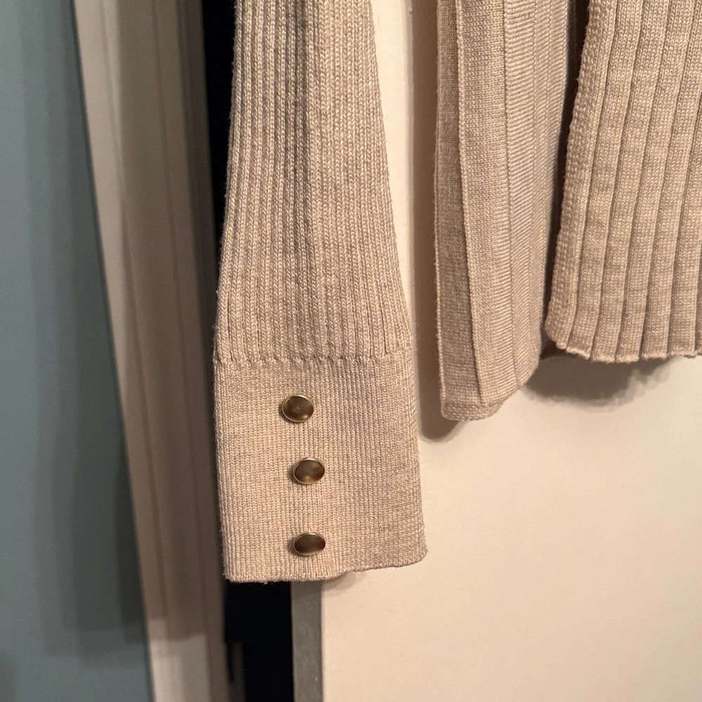 Cream Ribbed Cardigan - Picture 3 of 3